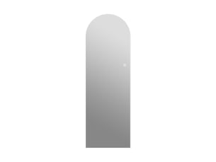 Miroir sur pied - 150x50 cm - miroir en pied arqué avec led rétroéclairé, variateur d'intensité et verre de sécurité - argenté