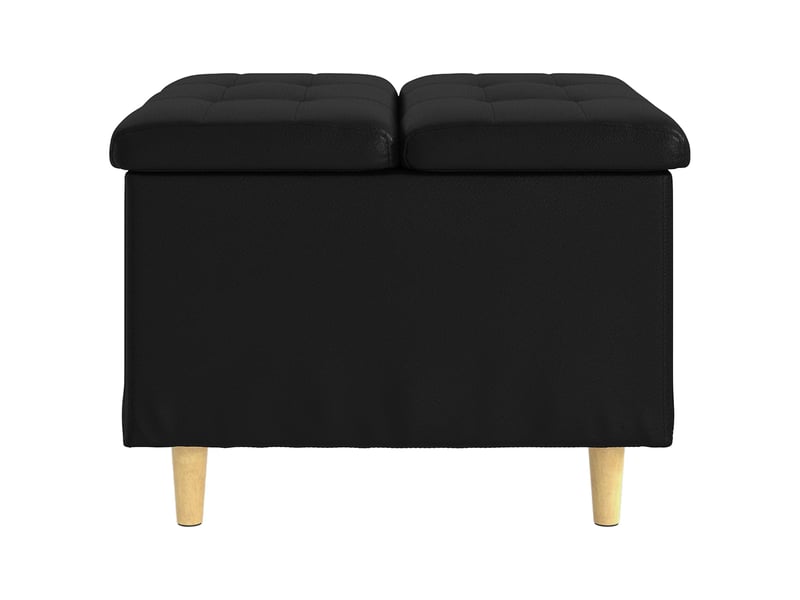 Ottoman, repose pied salon avec rangement noir 60x60x45 cm simili cuir - Conforama E