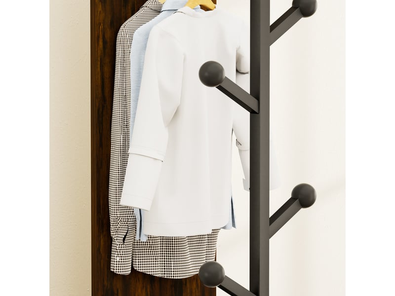 Porte-manteau avec miroir sur pied rotatif 360° acier et panneaux 40 x 40 x 174 cm W3148P440951 - Conforama E