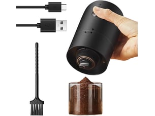Moulin à café électrique - moulin à café électrique rechargeable avec 5 niveaux de mouture réglables - moulin à épices pour lame en acier inoxydable