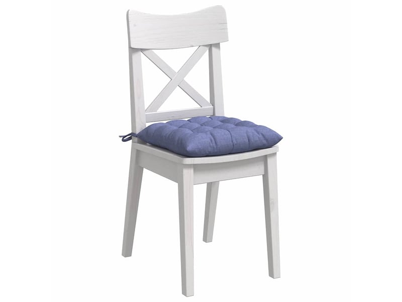  Lot de 4 coussins de siège, coussins décoratifs tissu bleu denim 40 x 40 x 6 cm cf59958  - Conforama C