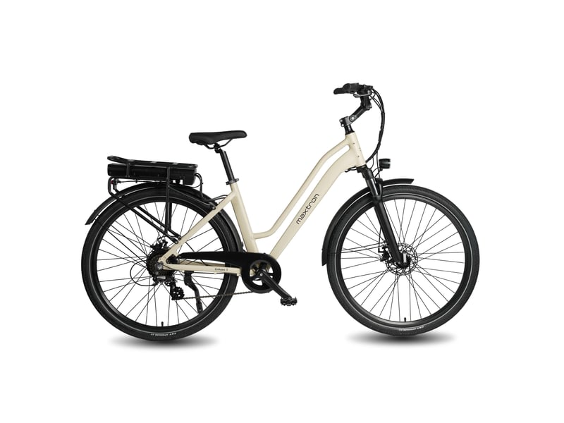 Vélo électrique de ville maxtron urban 7, batterie 36v 12.8ah, beige  - Conforama B