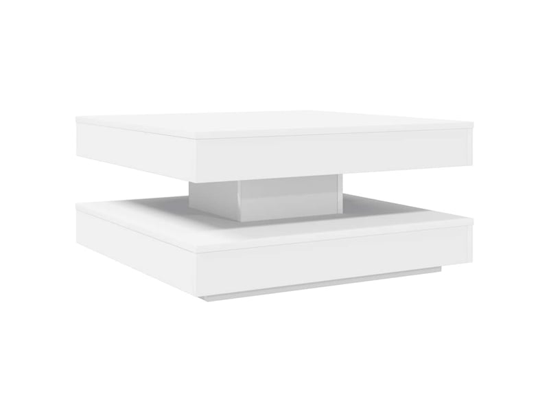  Table basse - table de salon - table à thé rotative à 360 degrés blanc 70x70x34,5 cm  - Conforama A