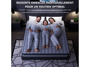 Ensemble matelas et sommier 140x200 cm Ressorts soutien Medium épaisseur 25 cm