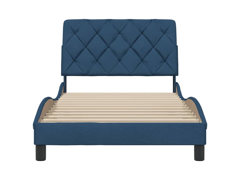  Lit simple- lit adulte -  cadre de lit sans matelas bleu 100x200 cm tissu  - Conforama D