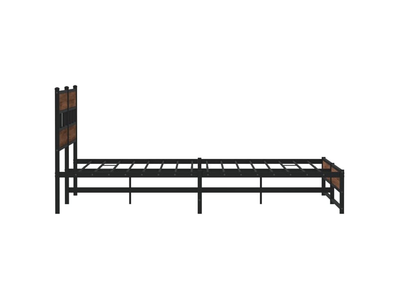  Lit double- lit adulte -  cadre de lit en métal sans matelas chêne marron 200x200 cm  - Conforama D