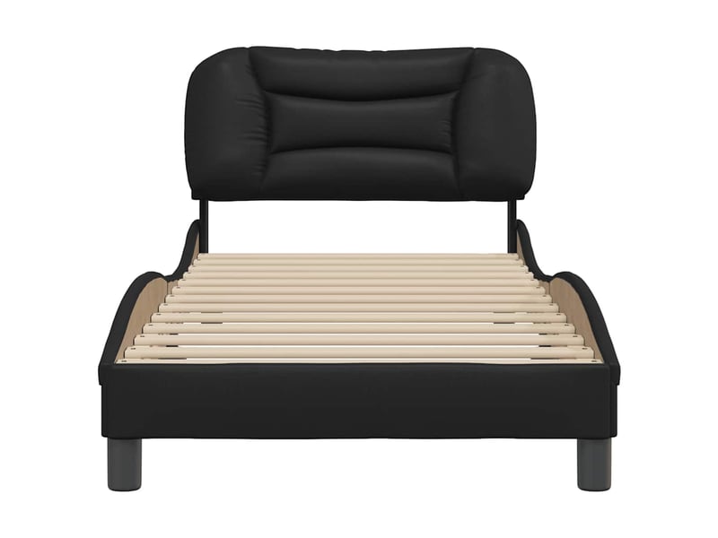  Lit simple- lit adulte -  cadre de lit sans matelas hvar noir 80x200 cm similicuir  - Conforama C