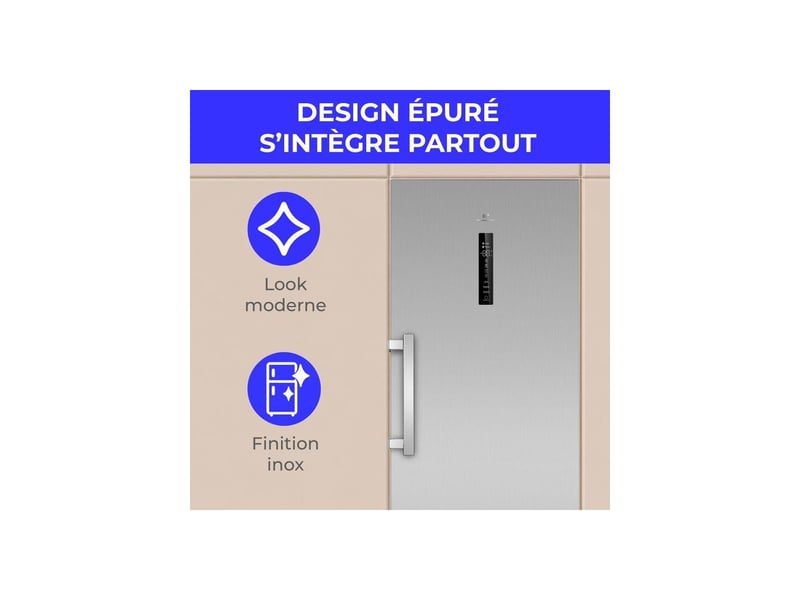  Congelateur armoire no frost 329 l inox avec affichage digital CECUF300NFIXD - Conforama C
