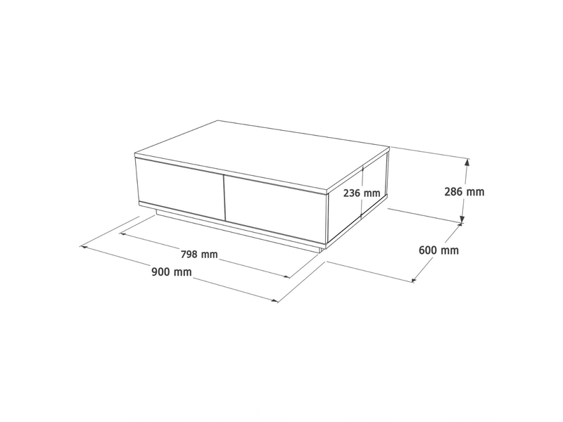  Table basse rectangulaire 2 abattants décor noyer l90 cm - nora  - Conforama D