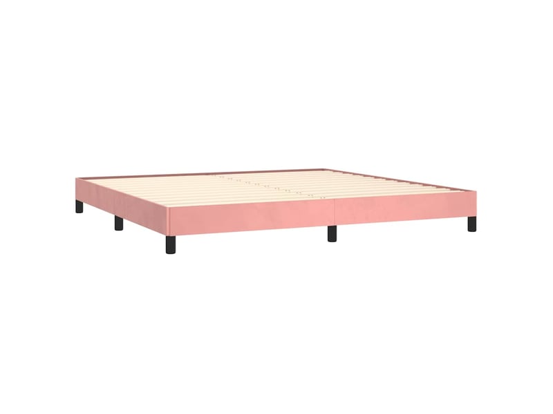  Lit double- lit adulte -  cadre de lit sans matelas rose 200x200 cm velours  - Conforama C