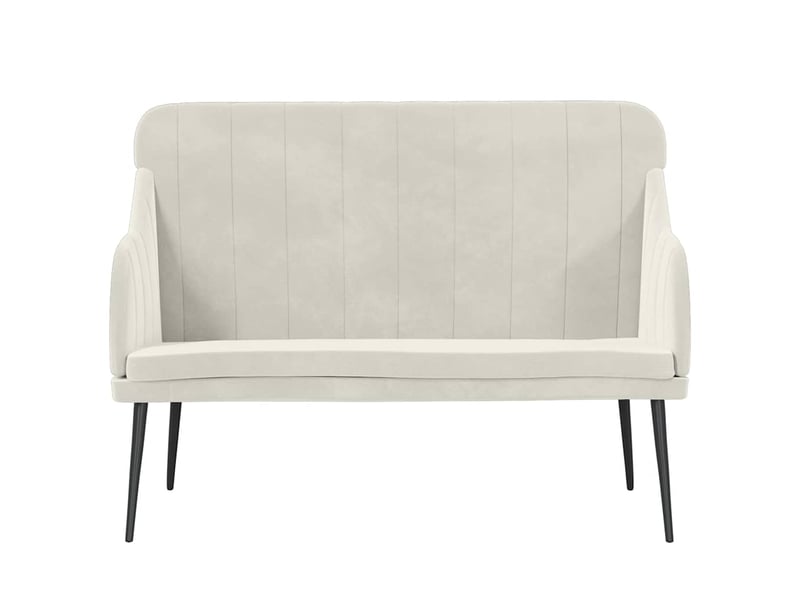  Banc chambre, banc de lit crème 110x76x80 cm velours  - Conforama C