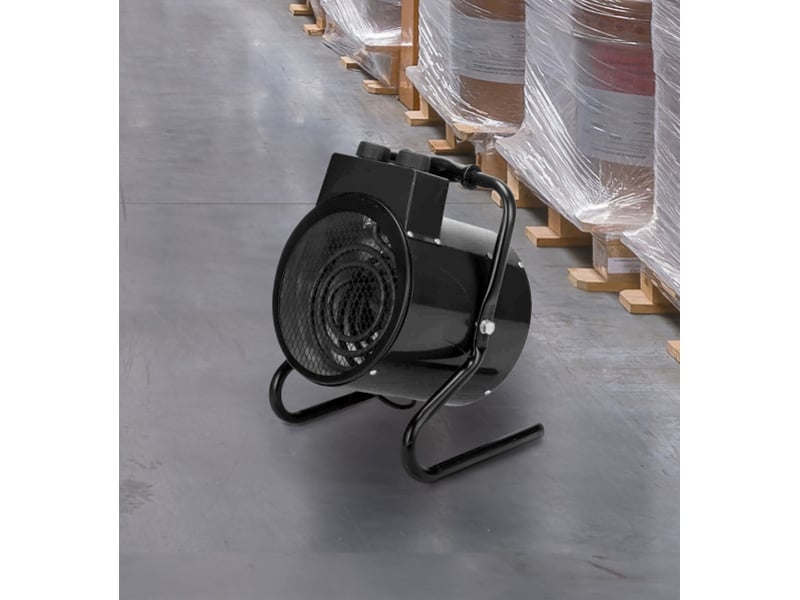  Chauffage soufflant industriel ABRILA Zenon 3000 W noir, 2 puissances, thermostat réglable, IP24 et élément inox 233123009 - Conforama C