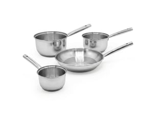 Lot de 3 casseroles 182022 cm et poêle 24 cm en inox fackelmann rhona