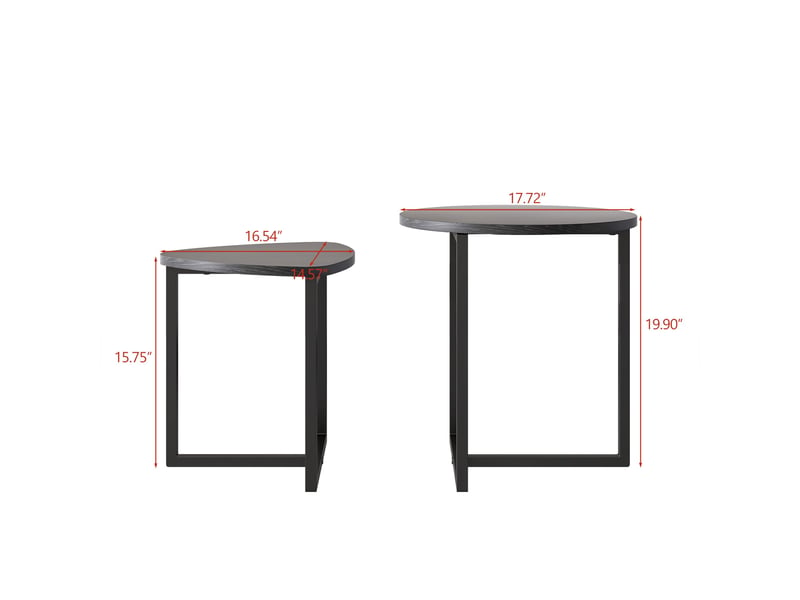  Tables basses gigognes avec 2 plateaux et structure emboîtable, style industriel, en panneau et métal noir, pour salon  - Conforama D