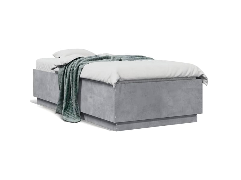  Lit simple- lit adulte -  cadre de lit sans matelas gris béton 90x190 cm  - Conforama A
