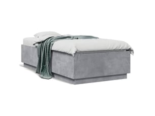 Lit simple 90x190 cm    coloris gris