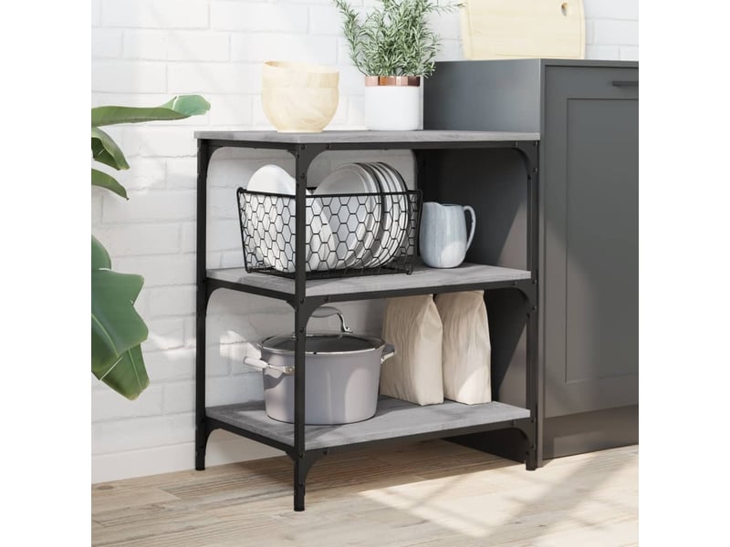  Chariot de cuisine, chariot de rangement sonoma gris 60x41x76 cm bois d'ingénierie  - Conforama C