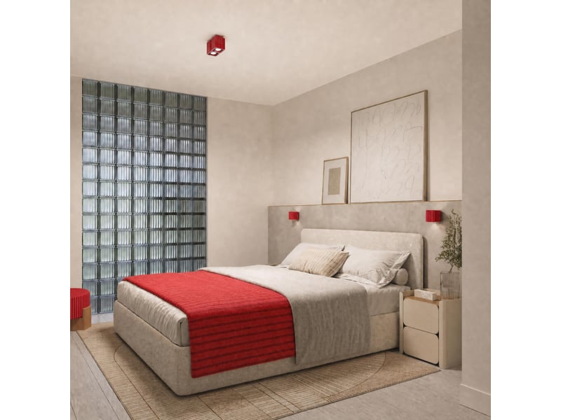  Plafonnier riff 1 rouge gu10 aluminium moderne 10x10x10cm SL.3085 - Conforama C
