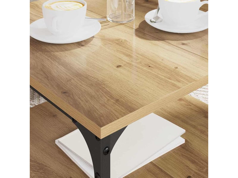  Table de chevet - table basse chêne artisanal 55 x 55 x 40 cm bois d'ingénierie  - Conforama C