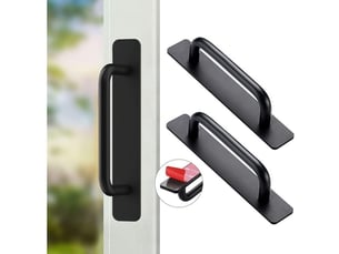 2pcs poignee meuble autocollante aluminium porte coulissante tiroir cuisine armoire chambre 147mm noir