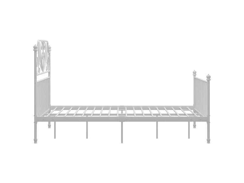  Lit double- lit adulte -  cadre de lit sans matelas blanc métal 120x200 cm  - Conforama C