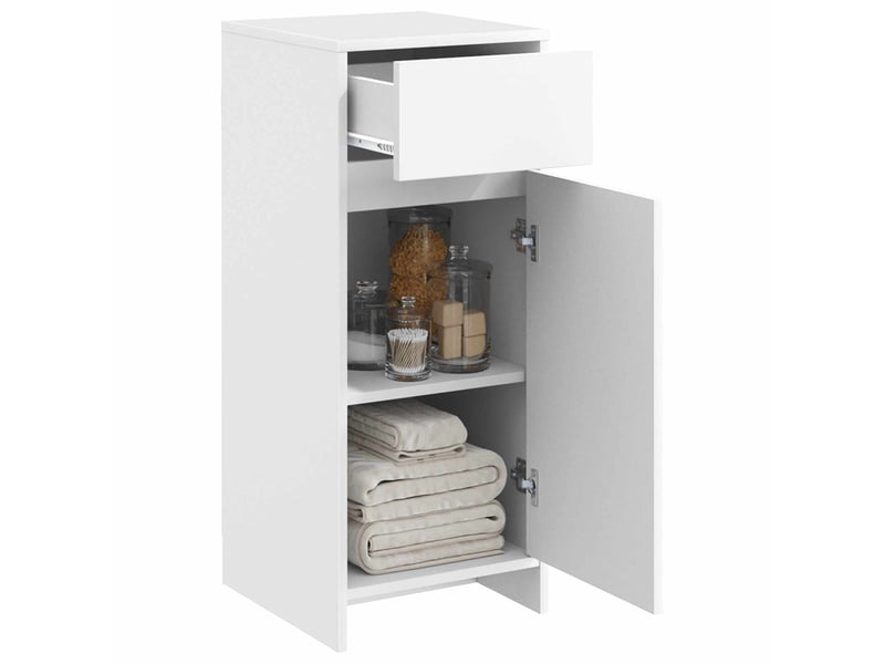  Armoire de salle de bain, meuble de rangement blanc 35x36.5x85 cm  - Conforama C
