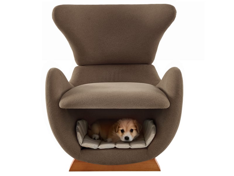  Fauteuil lounge design avec espace intégré, tissu anti-rayures, marron EVRYAE  - Conforama A