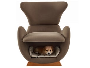 Fauteuil fixe EVRYAE Tissu marron vendu A l'unité