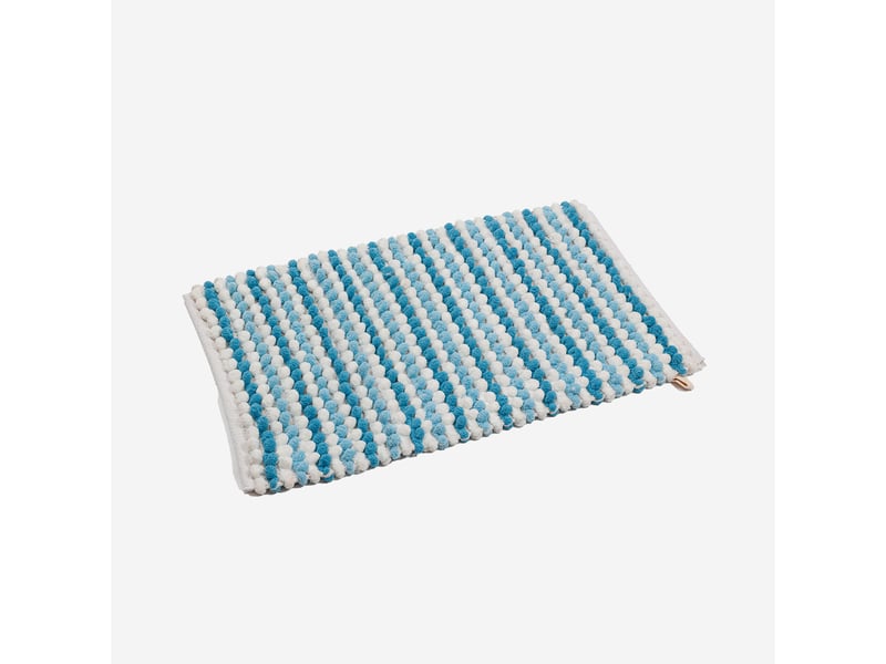  Tapis de bain antidérapant en coton et polyester cloud - bleu  - Conforama A