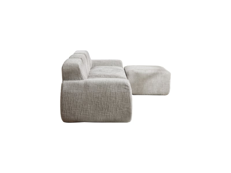 Canapé modulable – canapé de salon, facile à déplacer, format compressé, en tissu chenille, mousse haute résilience 30d, gris - Conforama B