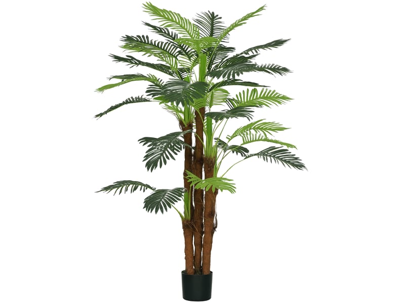  Plante artificielle décorative de 160 cm, palmier artificiel avec pot et feuilles pour intérieur, vert  - Conforama A