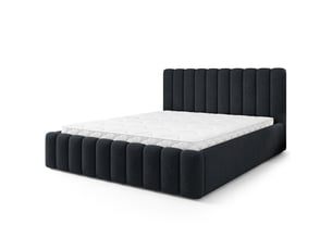 Lit coffre 200x200 cm <strong>MASSENO</strong> <strong></strong> coloris noir