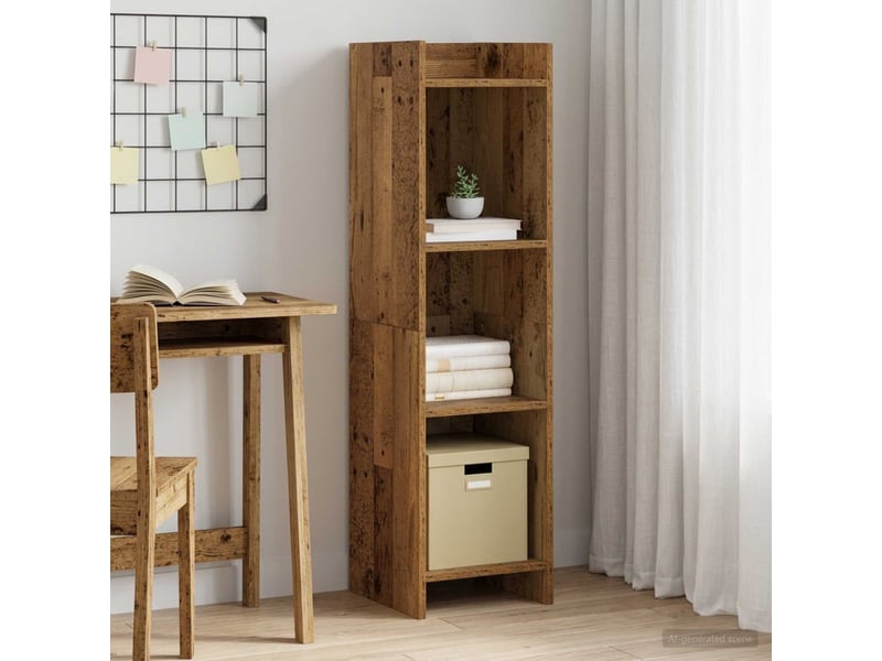  Bibliothèque, armoire à livres bois ancien 30 x 30 x 111 cm bois d'ingénierie  - Conforama B