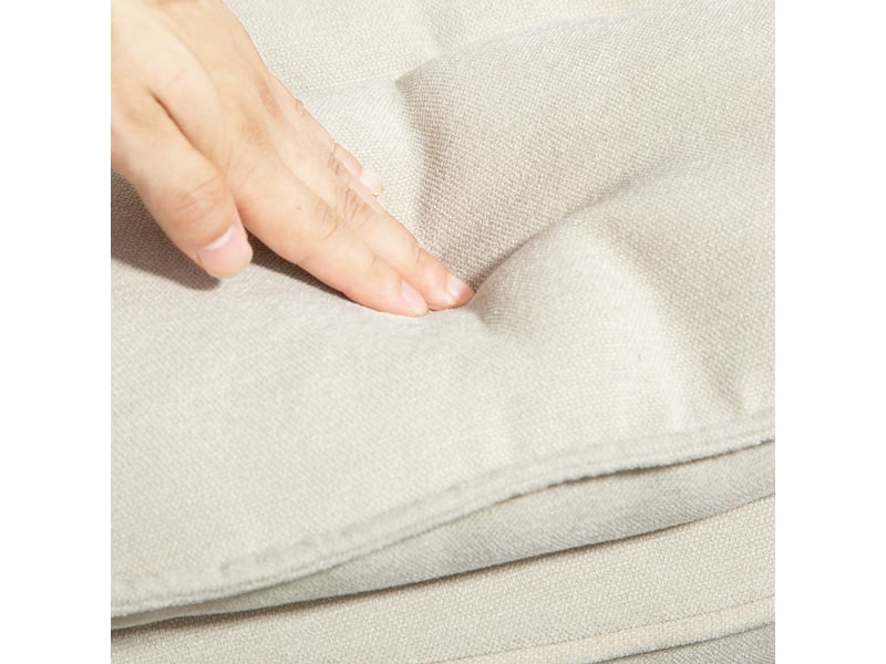  Fauteuil à bascule beige en tissu chenille avec dossier ergonomique, fauteuil d'allaitement confortable 120 kg max  - Conforama D