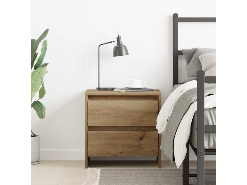  Table de chevet - cabinet de chevet - table de nuit chêne artisanal 45 x 34 x 44,5 cm  - Conforama C