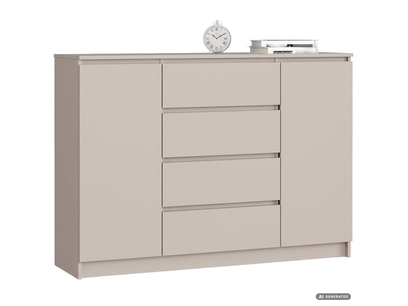Commode k140 cachemire 138 cm 2 portes 4 tiroirs 4 étagères 138x40x99 cm Commode K140 - Conforama A