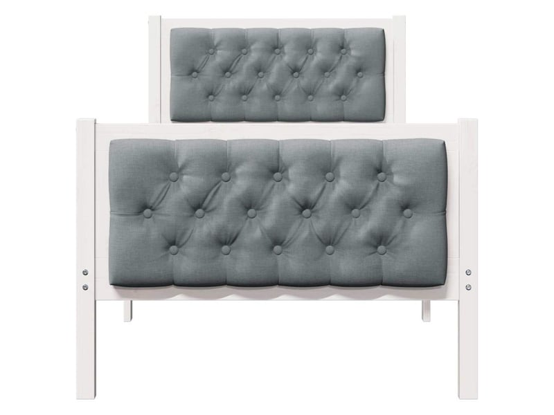 Lit simple- lit adulte - cadre de lit avec tête de lit gris clair 80 x 200 cm pin massif - Conforama D