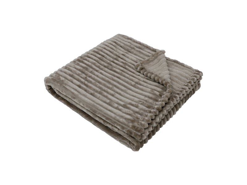 Plaid 125X150CM taupe NEIGE - Conforama E