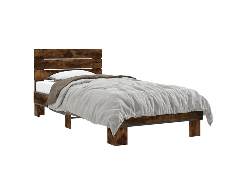  Lit simple- lit adulte -  cadre de lit sans matelas chêne fumé 100x200 cm  - Conforama A