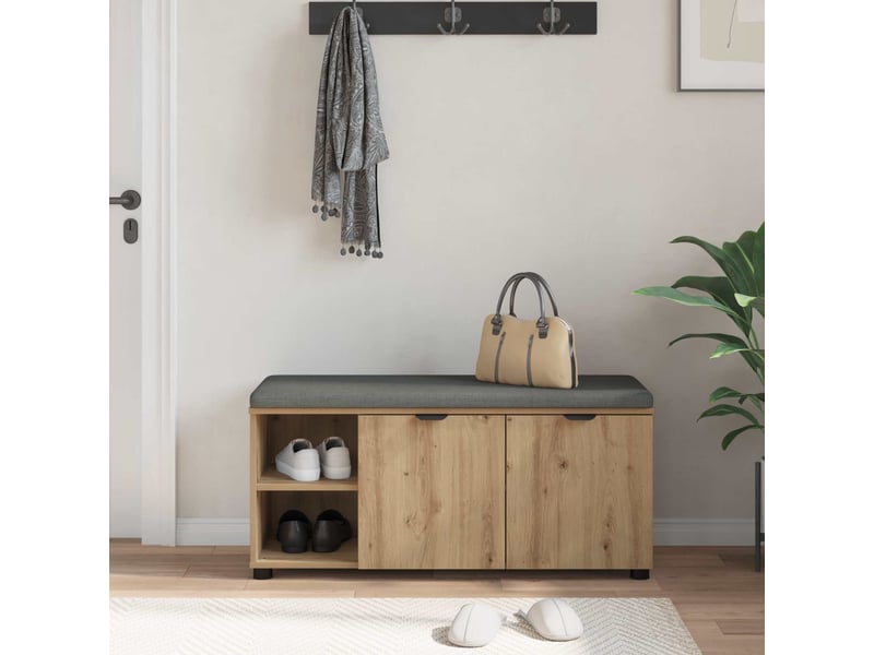  Banc d'entrée, banc interieur chêne artisanal 100x38x46 cm shl33878  - Conforama D