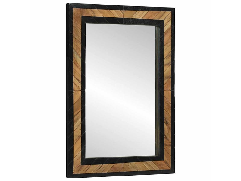  Miroir mural noir et marron 70 x 2 x 70 cm bois d'acacia massif cf62857  - Conforama A