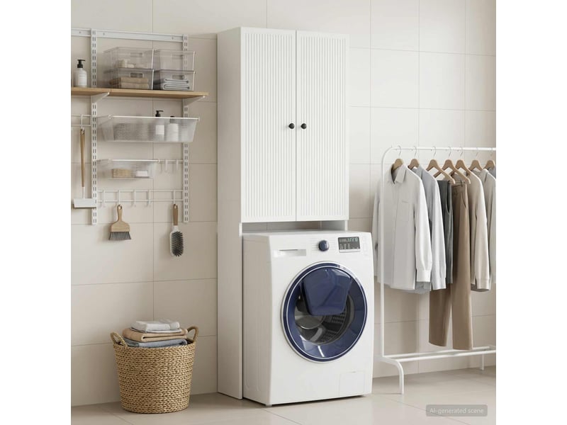 Armoire de toilette, meuble de toilette ede blanc 66x25.5x190 cm - Conforama C