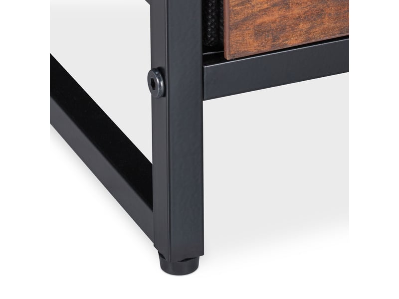  Lot de 2 tables de chevet design industriel avec tiroir 60 x 40 x 45 cm en bois noir 13_0015933  - Conforama E