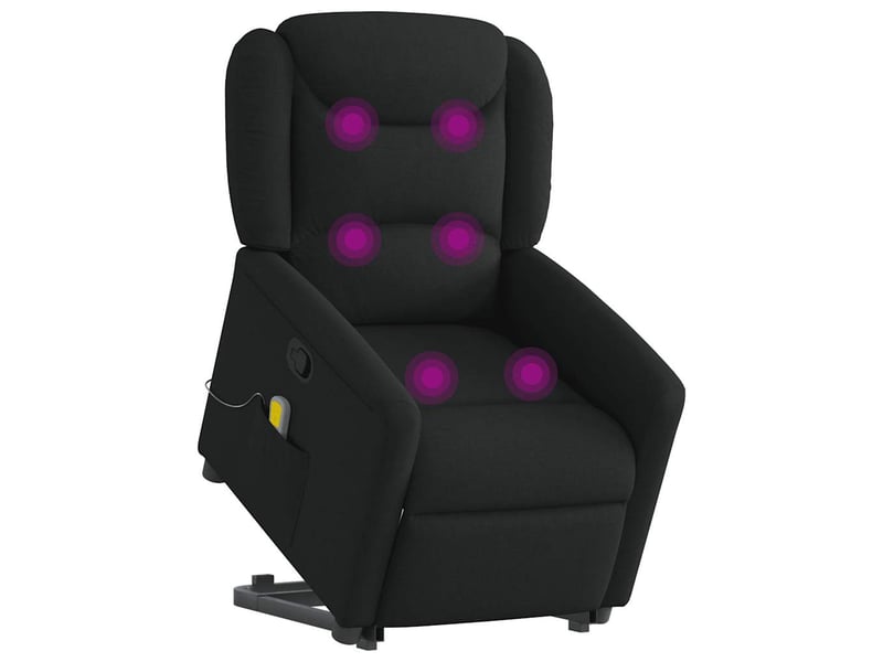 Fauteuil de massage inclinable, fauteuil relax noir tissu shl26591 - Conforama C