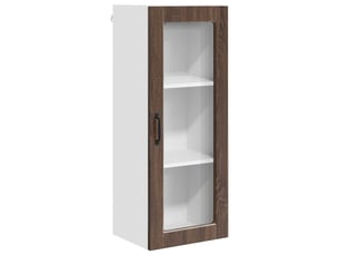 Meuble mural de cuisine, cabinet en verre mural chêne brun 40x31x100cm shl3449