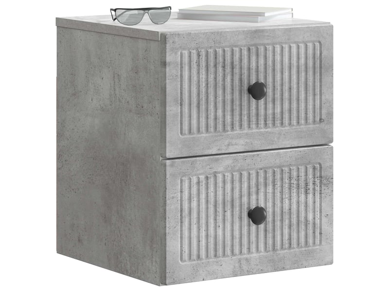  Table de chevet mural gris béton 33 x 34,5 x 40 cm  - Conforama A