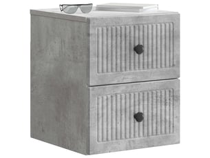 Table de chevet mural gris béton 33 x 34,5 x 40 cm
