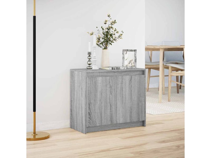 Buffet - bahut - meuble de rangement avec led sonoma gris 72x34x61 cm bois d'ingénierie - Conforama D