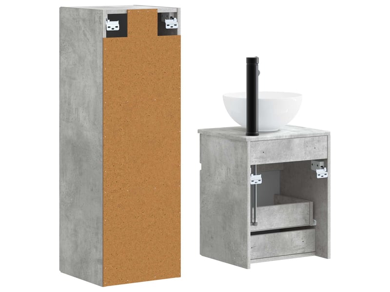  Ensemble de mobilier de salle de bain 2 pcs gris béton shl9672  - Conforama E