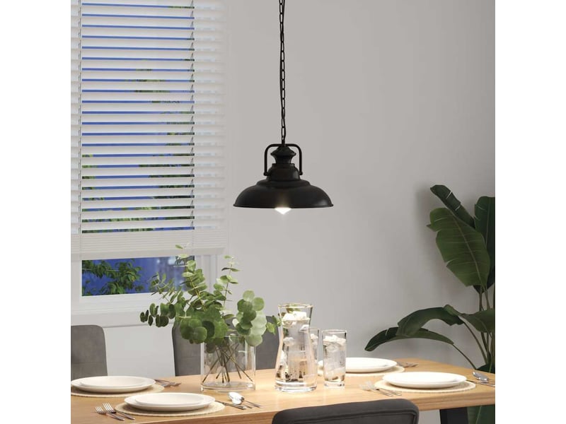  Lampe suspendue, suspension luminaire e27 noir ø 31 cm fer  - Conforama D
